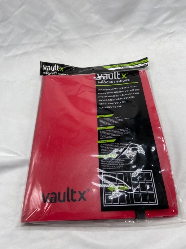 Photo 2 of Vault X Binder - 9 Pocket Trading Card Album Folder - 360 Side Loading Pocket Binder for TCG (Red)