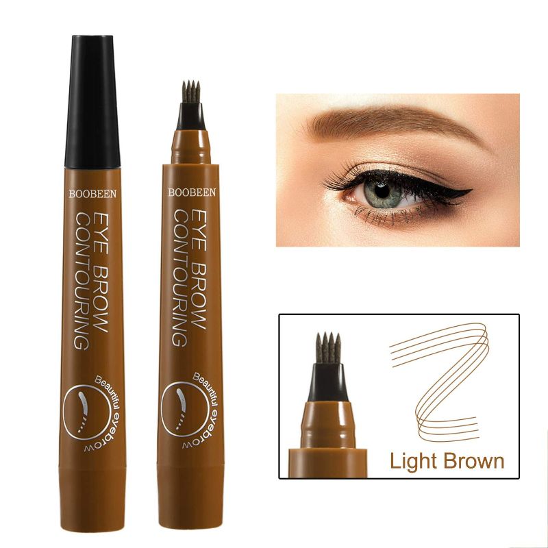 Photo 2 of Boobeen Waterproof Eyebrow Pen - Microblading Eyebrow Pencil with a Micro-Fork Tip Applicator - Creates Natural Looking Brows Makeup Effortlessly
