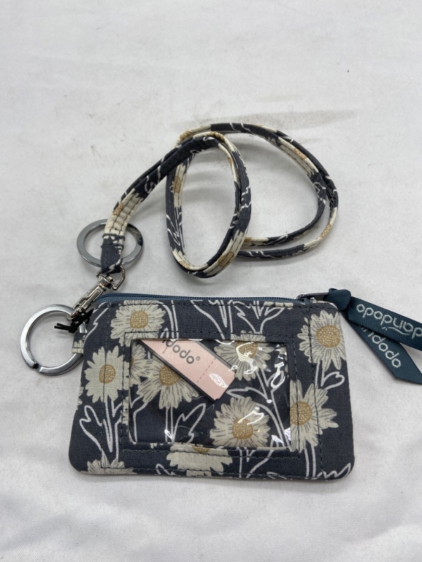 Photo 1 of dandodo Card Holder ID Case Badge Neck Strap Lanyard (Grey With Daisies)
