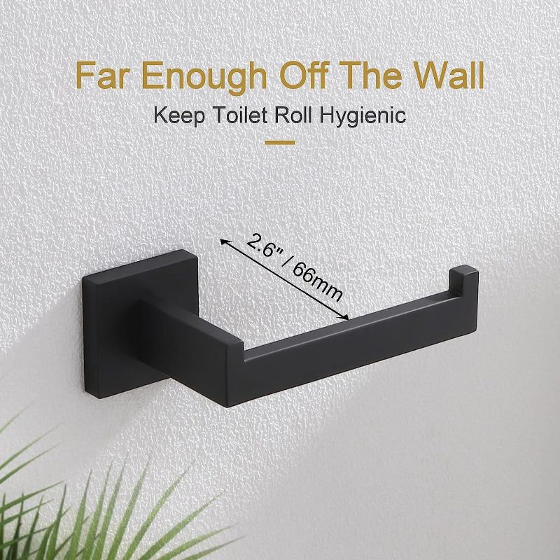 Photo 2 of KOKOSIRI Black Toilet Paper Holders Bathroom Toilet Paper Roll Holder SUS304 Stainless Steel Contemporary Wall Mounted
