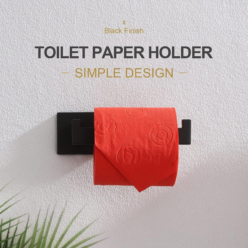 Photo 1 of KOKOSIRI Black Toilet Paper Holders Bathroom Toilet Paper Roll Holder SUS304 Stainless Steel Contemporary Wall Mounted
