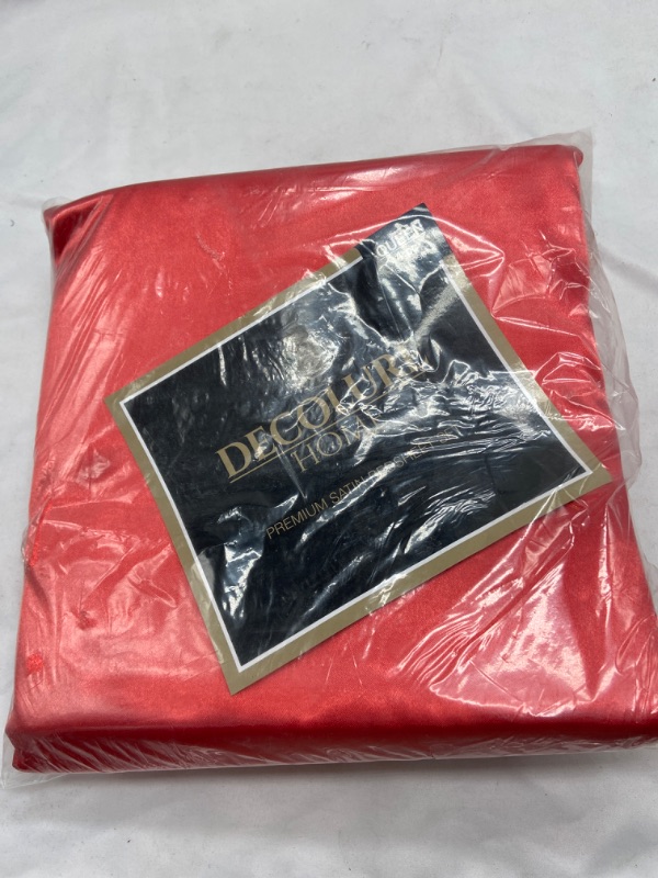 Photo 4 of DECOLURE Satin Sheets Queen Size (4 Pieces, 8 Colors), Silky Satin Sheet Set -Satin Bed Set with 2 Pillowcase, Satin Fitted Sheet - Red Satin Sheets, Queen Size Satin Sheets, Satin Bed Sheets Queen
