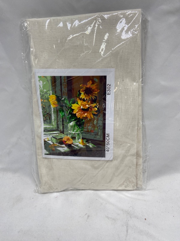 Photo 1 of DIY Oil Painting Paint by Numbers Kits for Adult Paint Color According to The Numbers on The Canvas 40x50CM - Sunflowers By The Window 