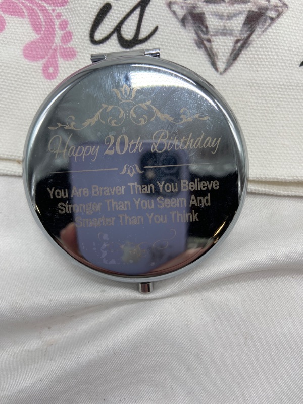 Photo 2 of 20th Birthday Gifts for Girls, Gifts for 20 Year Old Girl, Happy 20th Birthday, Birthday Gifts for 20 Year Old Female, 20th Birthday Presents, 20th Birthday Mirror, 20th Birthday Makeup Cosmetic Bag