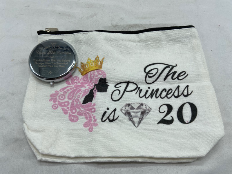Photo 1 of 20th Birthday Gifts for Girls, Gifts for 20 Year Old Girl, Happy 20th Birthday, Birthday Gifts for 20 Year Old Female, 20th Birthday Presents, 20th Birthday Mirror, 20th Birthday Makeup Cosmetic Bag