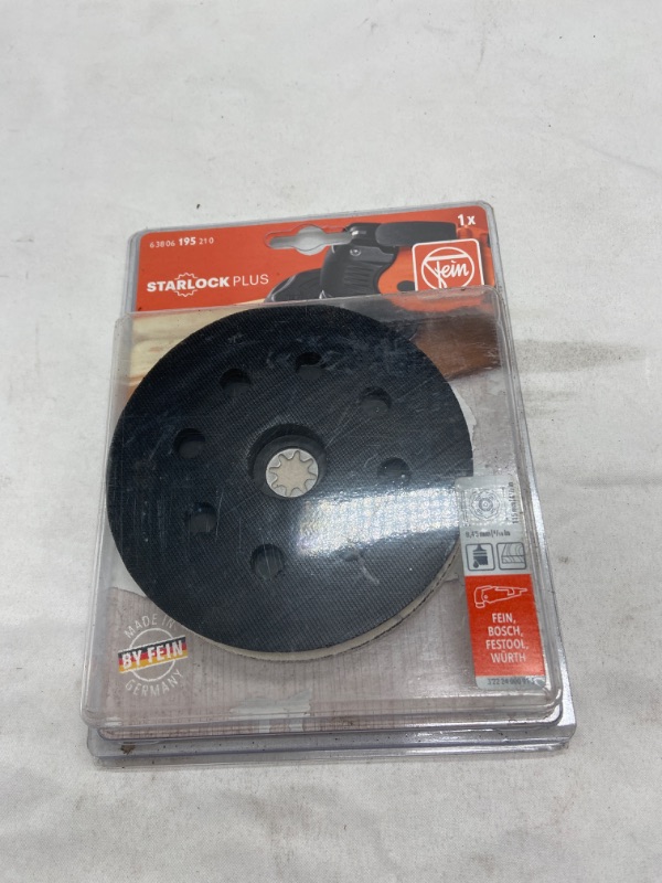 Photo 2 of Fein StarLock Oscillating Sanding Pad Set with Hook and Loop Attachment - Includes 6 Perforated Sanding Sheets (2 of Each Grits 60, 80, 180) - 4-1/2" Diameter - 63806195210