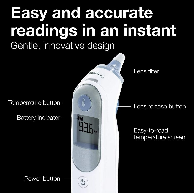 Photo 3 of Braun Digital Ear Thermometer, ThermoScan 5 IRT6500, Ear Thermometer for Babies, Kids, Toddlers and Adults, Display is Digital and Accurate, Thermometer for Precise Fever Tracking at Home
