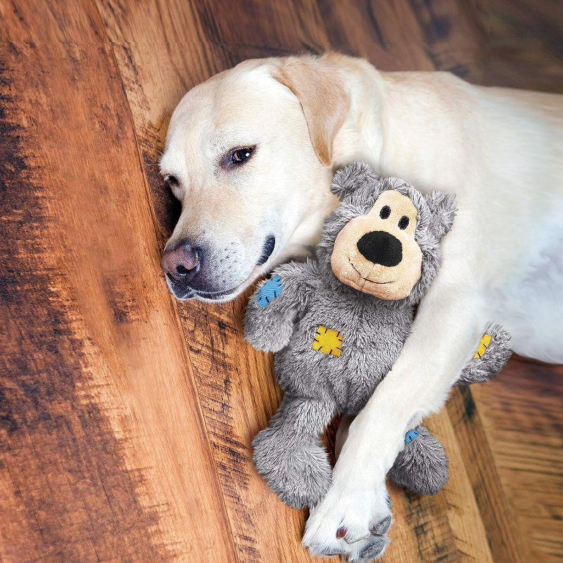 Photo 2 of KONG Wild Knots Bear & Signature Balls 2 Pack - Dog Chew Toy for Aggressive Chewers - Dog Ball to Aid Boredom - Plush Toy & Squeak Balls for Snuggling & Fetch/Retrieve - Small Dogs
