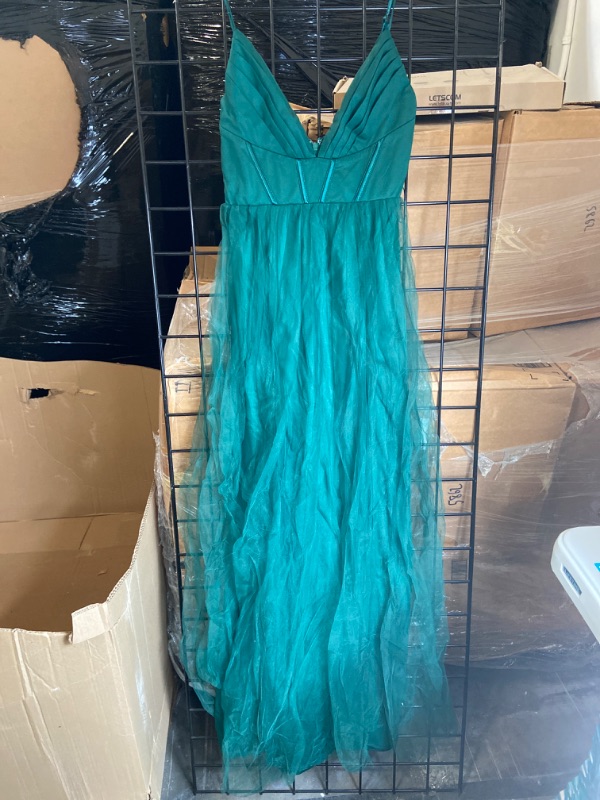 Photo 3 of Edina Tulle Maxi Dress - Emerald Size Small 
