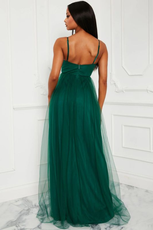 Photo 2 of Edina Tulle Maxi Dress - Emerald Size Small 
