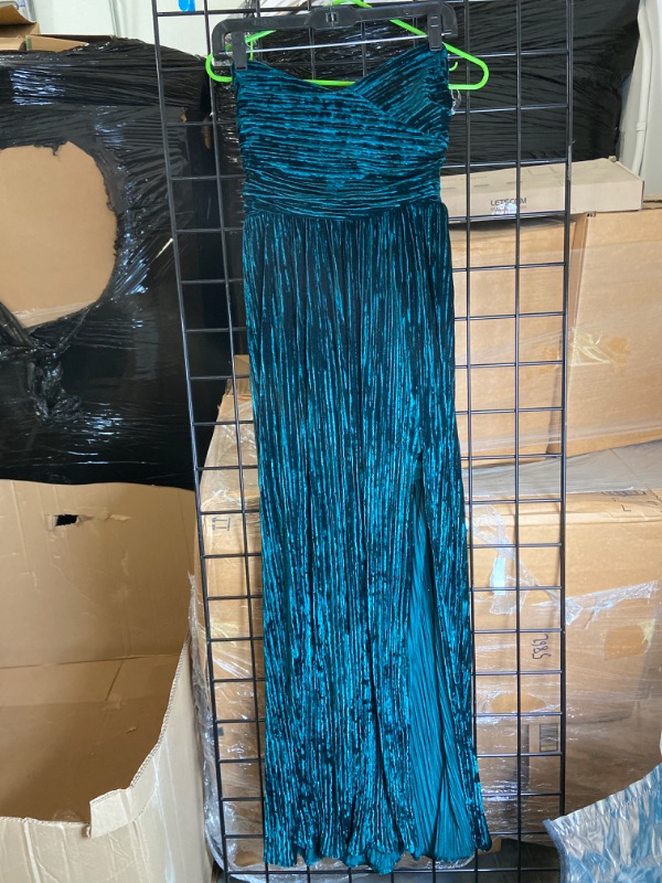 Photo 3 of Mila Velvet Plisse Maxi Dress - Hunter Size Small 