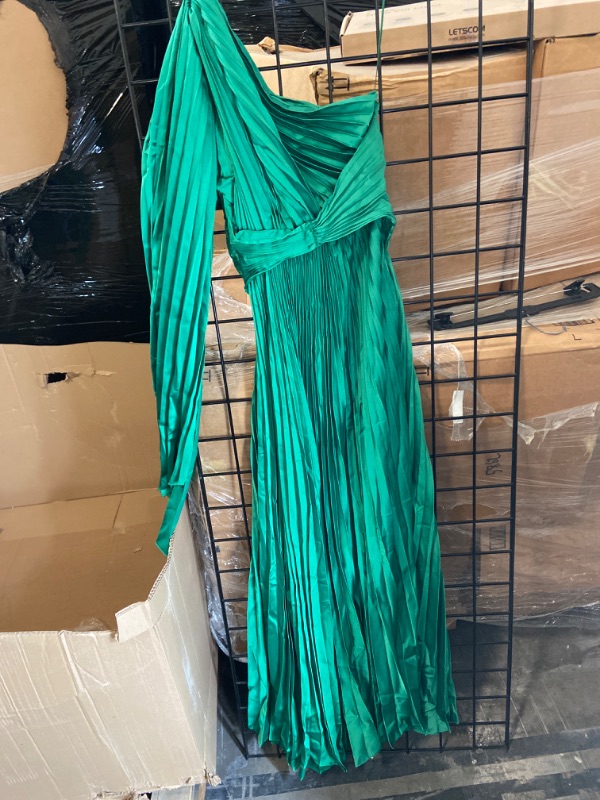 Photo 3 of Athena Pleated Maxi Dress- Kelly Green Size Extra Small