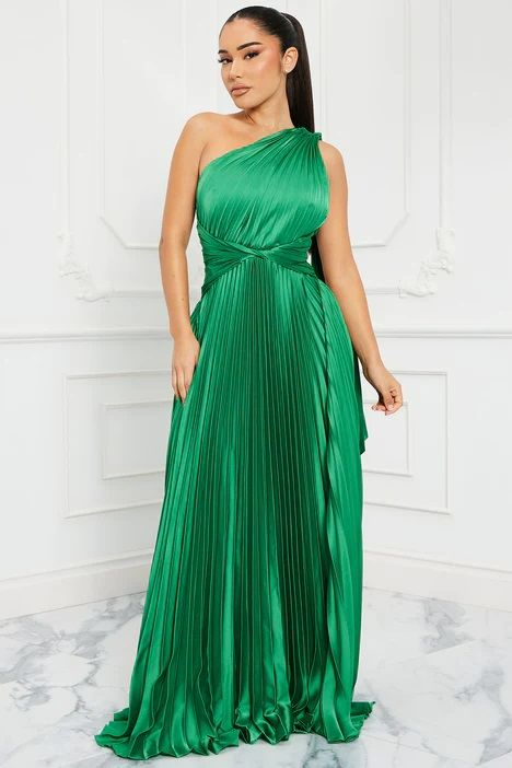 Photo 1 of Athena Pleated Maxi Dress- Kelly Green Size Extra Small