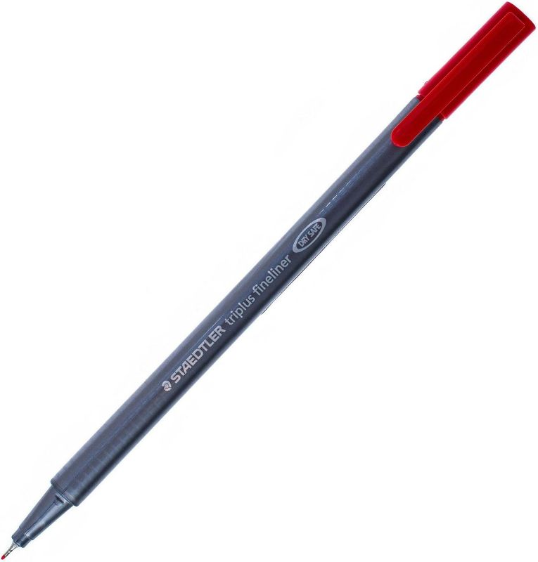 Photo 2 of Staedtler Triplus Fineliner Pens, 0.3mm, Red, Pack of 10 (334-2)
