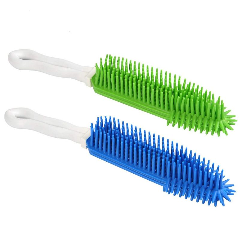 Photo 1 of [2Pcs] Pet Hair Remove Brush, Best Car & Auto Detailing Brush Portable Dogs Cats Hair&Lint Remover Brush Rubber Massage Brush for Furniture, Car Interiors, Carpet (Blue and Green)