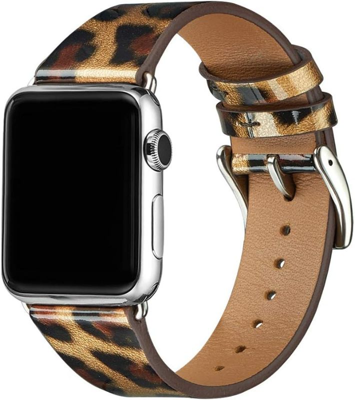 Photo 2 of Bestig Band Compatible for Apple Watch 38mm 40mm 41mm, Genuine Leather Replacement Strap for iWatch Series 8 7 6 SE 5 4 3 2 1, Sports & Edition
