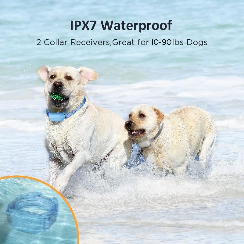 Photo 3 of PATPET Shock Collar for Large Dog(10-90 lbs) 2 Dogs, Rechargeable IPX7 Waterproof - Dog Training Collar with Remote for Small Medium 2 Packs
