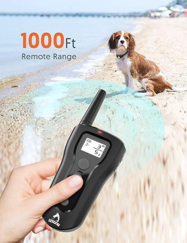 Photo 4 of PATPET Dog Training Collar - Rechargeable Dog Training Collar with Remote for Medium Large Dogs 1000Ft Remote Range 3 Training Modes IPX7 Waterproof Black
