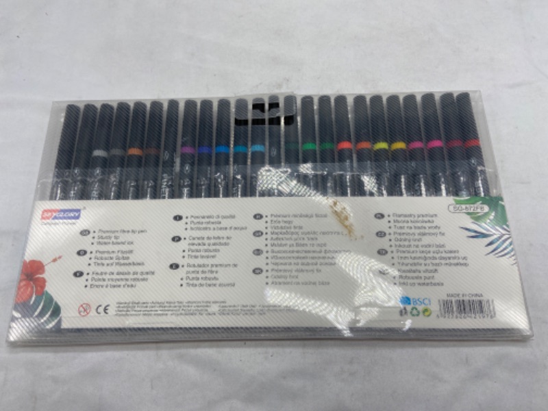 Photo 3 of SKYGLORY 24 Colors Dual Tip Brush Pens ,Art Markers Water Based Ink Color Pens Supplies with 0.4mm Fineliner & Fiber Brush Tip
