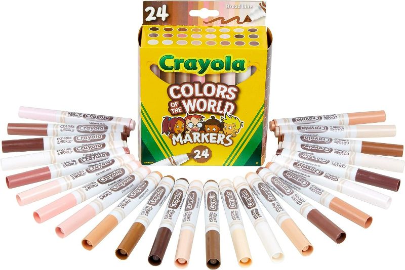 Photo 2 of Crayola Colors of the World Markers 24 Pack, Washable Skin Tone Markers, School Supplies, Gift 24 Count (Pack of 6) Markers