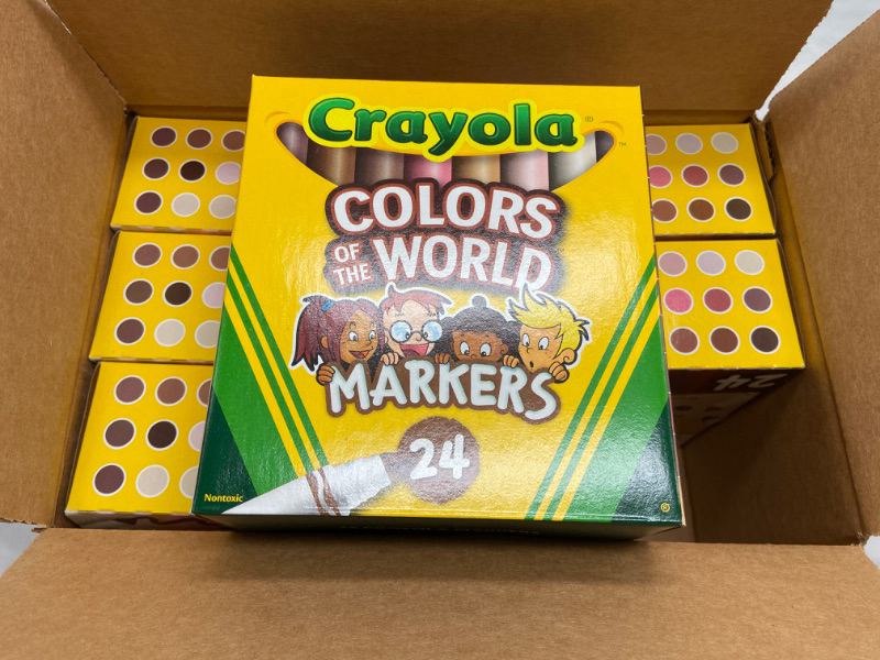 Photo 4 of Crayola Colors of the World Markers 24 Pack, Washable Skin Tone Markers, School Supplies, Gift 24 Count (Pack of 6) Markers