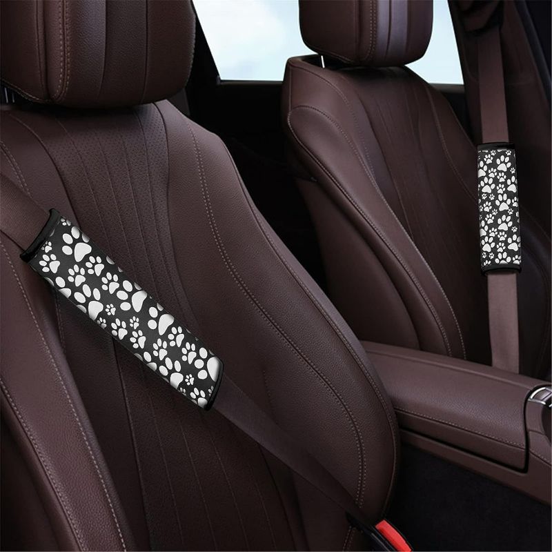 Photo 1 of Cute Seat Belt Covers, Dog Paw Print Car Seatbelt Cover, 2 Pack, Universal, Soft, Comfortable