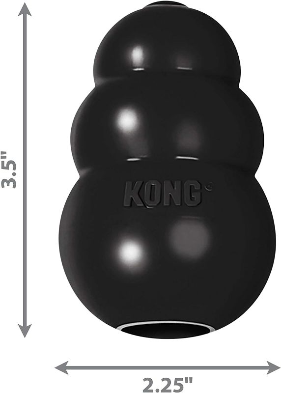 Photo 3 of KONG - Extreme Dog Toy - Toughest Natural Rubber, Black - Fun to Chew, Chase and Fetch - for Medium Dogs
