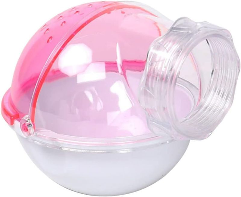 Photo 2 of CHUQIANTONG Small Animal Bath House,Pet Toy Acrylic Hamster Bathroom Cage Toilet Bathtub Sand Bath Container Removable, Suitable for Chinchilla Syrian Hamster Gerbil (Pink)

