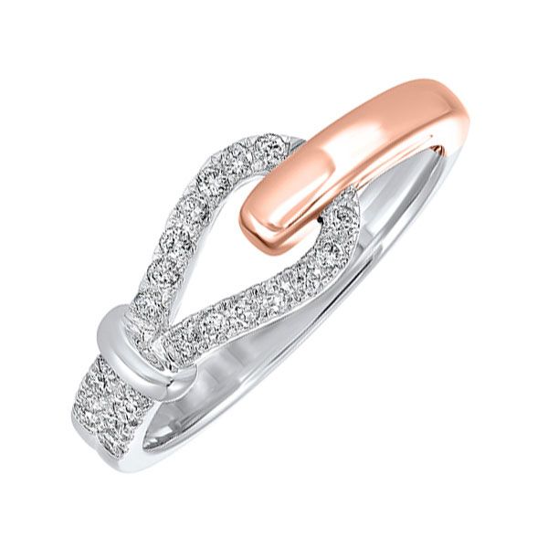 Photo 1 of 14K White and Pink Gold Band With 1/5 Carat Diamond Size 7 (US) 