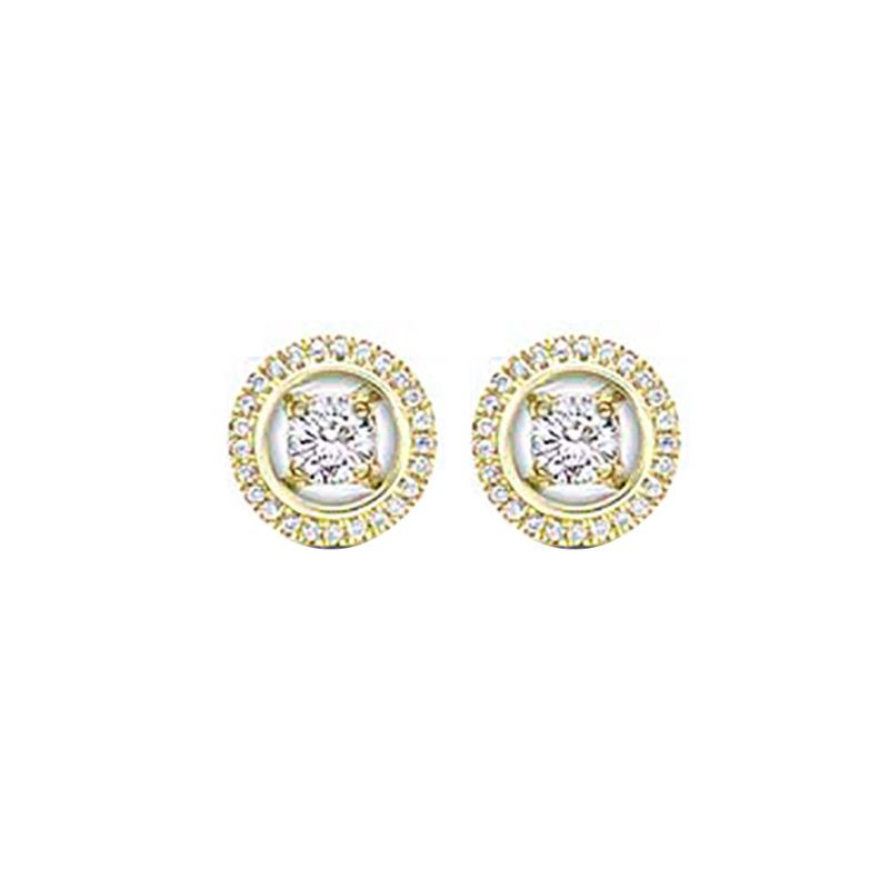 Photo 1 of 14K Yellow Gold Stud Earrings With 1/3 Carat Diamond 
