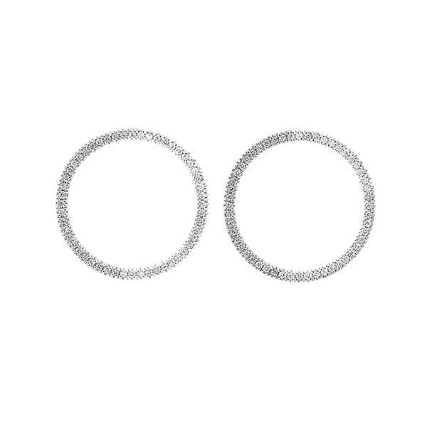 Photo 1 of 10K White Gold Circle Earrings With 1/5 Carat Diamond 