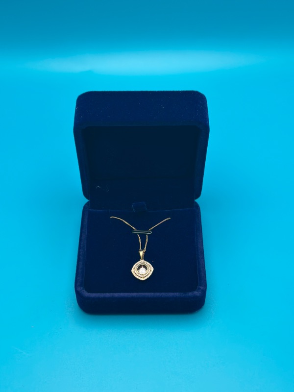 Photo 3 of 14K Yellow Gold Pendant Necklace With 1/4 Carat Diamond