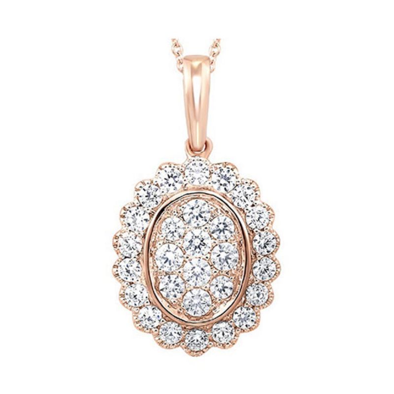 Photo 1 of 10K Rose Gold Pendant Necklace With 3/8 Carat Diamond