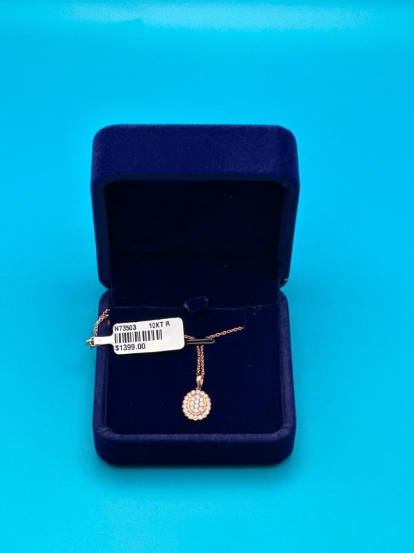 Photo 4 of 10K Rose Gold Pendant Necklace With 3/8 Carat Diamond