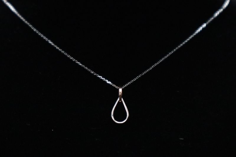 Photo 2 of 14K White and Pink Gold Pendant Necklace With 1/20 Carat Diamond 