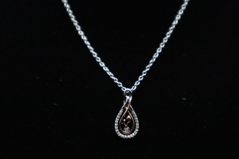 Photo 2 of Silver SS Mother and Child Pendant Necklace With 1/10 Carat Diamond 