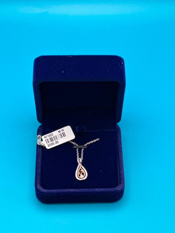 Photo 4 of Silver SS Mother and Child Pendant Necklace With 1/10 Carat Diamond 
