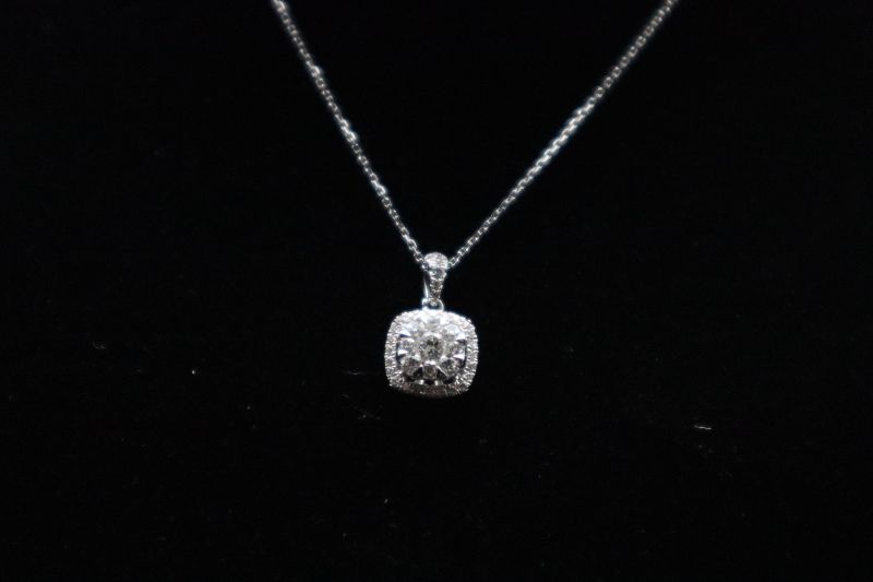 Photo 2 of  14K White Gold Pendant Necklace With 1/2 Carat Diamond 