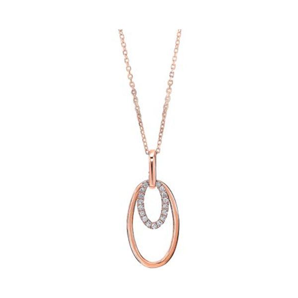 Photo 1 of 10K White and Pink Gold Pendant Necklace With 1/10 Carat Diamond