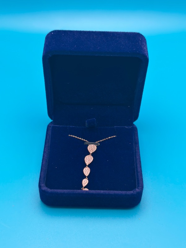 Photo 3 of 14K Pink Gold Pendant Necklace With 5/8 Carat Diamond