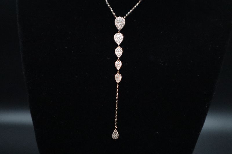 Photo 2 of 14K Pink Gold Pendant Necklace With 5/8 Carat Diamond