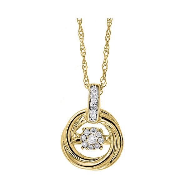 Photo 1 of 14K Yellow Gold Pendant Necklace With 1/10 Carat Diamond 