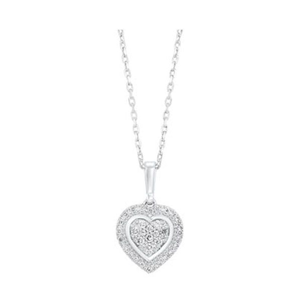 Photo 1 of Silver Pendant Heart Necklace With 1/5 Carat Diamond 