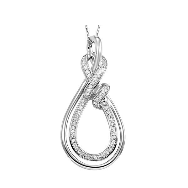 Photo 1 of Silver Pendant Necklace With 1/10 Carat Diamond 