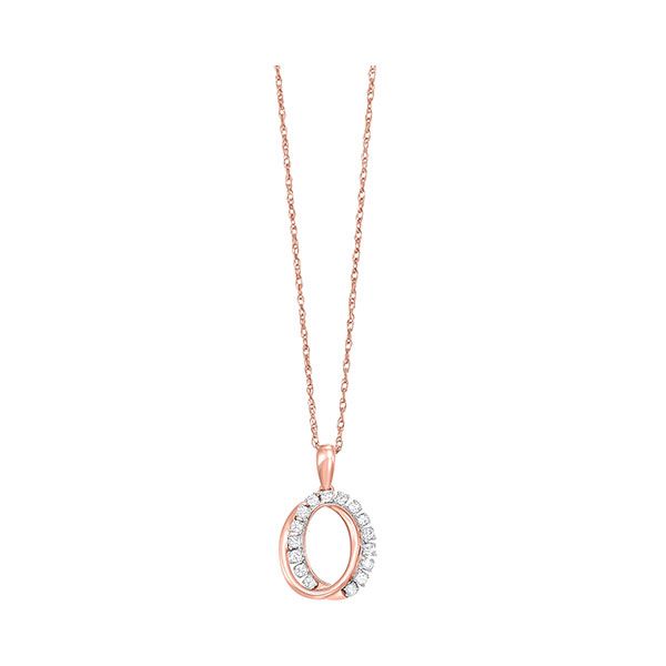 Photo 1 of 10K Pink Gold Pendant Necklace With 1/10 Carat Diamond 