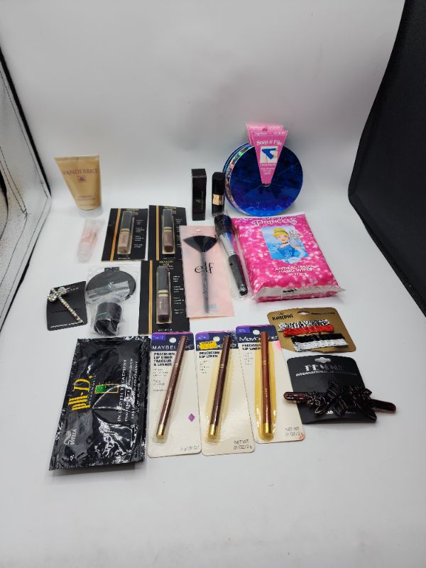 Photo 1 of Miscellaneous Variety Brand Name Cosmetics Including ((ELF, MAYBELLINE,VINCENT VANGO  & REVLON  )) Including Discontinued Makeup Products