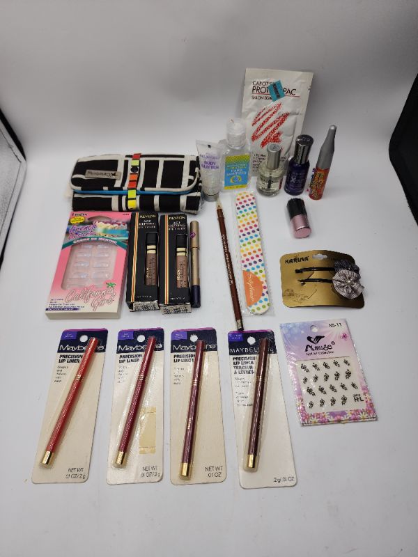 Photo 1 of Miscellaneous Variety Brand Name Cosmetics Including (( Cabbot, Naturistics, Sally Hansen, Jordana, Revlon, Maybelline )) Including Discontinued Makeup Products