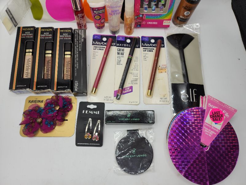 Photo 3 of Miscellaneous Variety Brand Name Cosmetics Including ((Sally Hansen, Trolls, Bubble Yum, Elf, Maybelline, Revlon, Vincent Longo, Blossom )) Including Discontinued Makeup Products