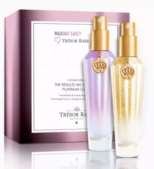 Photo 1 of Mariah Carey Limited Edition Platinum Gold Facial Peel and Protecting Cream Set Renew Refresh Revitalize Skin Remove Dead Skin Cells Excess Oils Protect Defend Depollute Skin Use Together for Optimal Results New