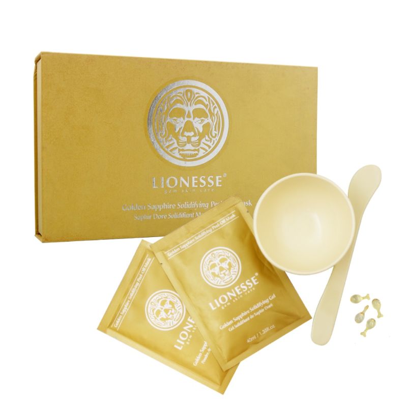 Photo 1 of Golden Sapphire Solidifying Peel-Off Mask Including 24K Gold Collagen Vitamins For Radiant and Renewed Skin Luminous Complexion Includes 12 Golden Enhancing Powders 12 Golden Solidifying Gels And 12 Golden Sapphire Hydrating Capsules New 